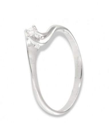 Anello Oro Bianco Solitario Valentino Diamante 0,04 Carati [d4dd7974]