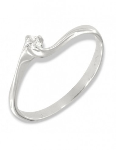 Anello Oro Bianco Solitario Valentino Diamante 0,04 Carati [841790e1]