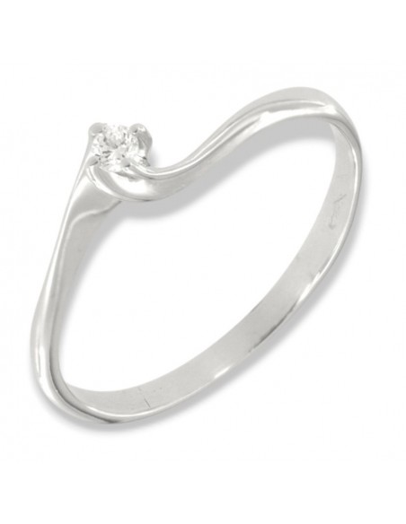 Anello Oro Bianco Solitario Valentino Diamante 0,04 Carati [841790e1]