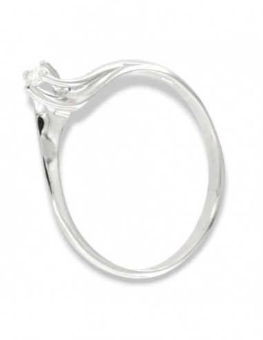Anello Oro Bianco Solitario Valentino Diamante 0,04 Carati [8147d7ff]
