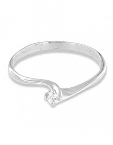 Anello Oro Bianco Solitario Valentino Diamante 0,04 Carati [ef7c55f6]