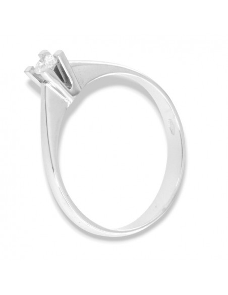 Anello Oro Bianco Solitario Diamante 0,10 Carati [00c548da]