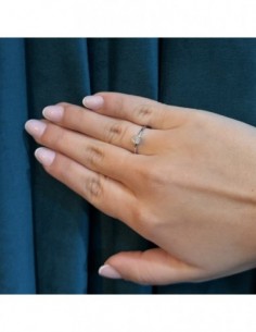 Anello Oro Bianco Solitario Magic 9 Diamanti 0,09 [1e90f00e] 2