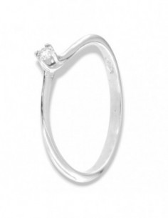 Anello Oro Bianco Solitario Valentino Diamante 0,05 Carati [d18d3e6a]