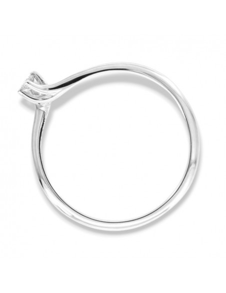 Anello Oro Bianco Solitario Valentino Diamante 0,05 Carati [a31d1dfe]