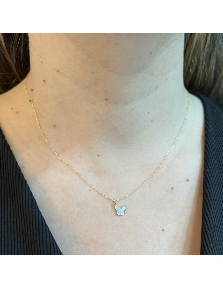 Collana Oro Giallo Farfalla Madreperla Bianca [ad3deb06]