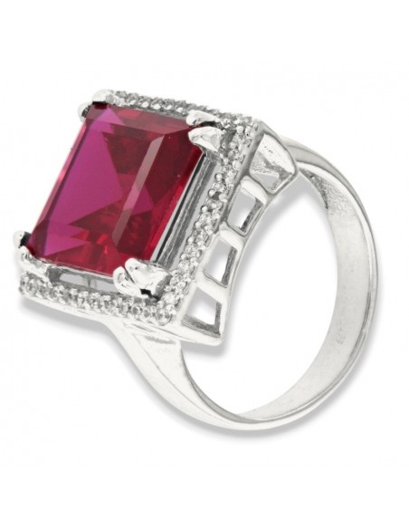 Anello Argento Rodiato Principessa Rossa 12x12 [f1f44ad9]