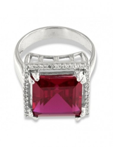 Anello Argento Rodiato Principessa Rossa 12x12 [9fcfc8d0]