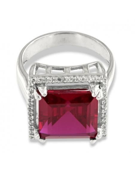 Anello Argento Rodiato Principessa Rossa 12x12 [9fcfc8d0]