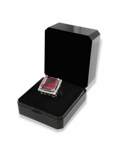 Anello Argento Rodiato Principessa Rossa 12x12 [28d209d4]