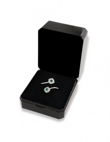 Anello Argento Rodiato Bilogy Zirconi Verdi 3MM [f2bd27c4]