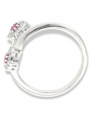 Anello Argento Rodiato Bilogy Zirconi Fucsia 3MM [79c5a6df]