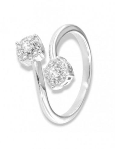 Anello Argento Rodiato Bilogy Zirconi Bianchi 3MM [4798f969]