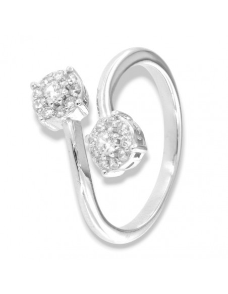 Anello Argento Rodiato Bilogy Zirconi Bianchi 3MM [4798f969]