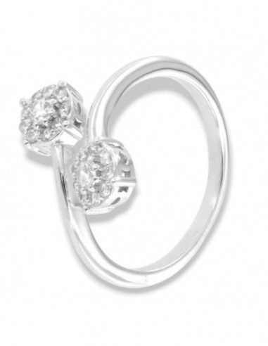Anello Argento Rodiato Bilogy Zirconi Bianchi 3MM [5b9f6cde]