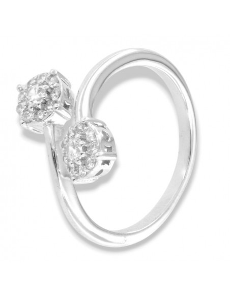 Anello Argento Rodiato Bilogy Zirconi Bianchi 3MM [5b9f6cde]