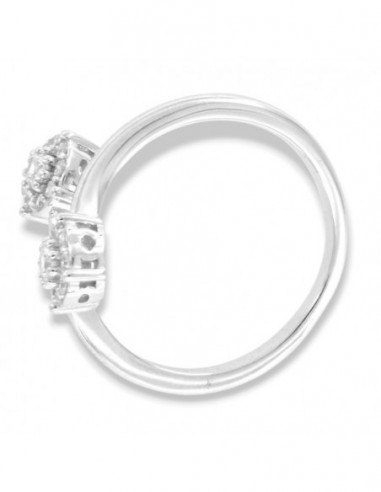 Anello Argento Rodiato Bilogy Zirconi Bianchi 3MM [ec82adda]