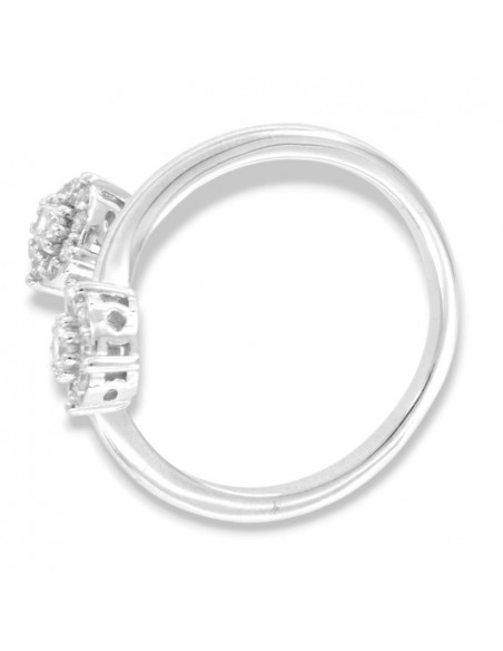 Anello Argento Rodiato Bilogy Zirconi Bianchi 3MM [ec82adda]