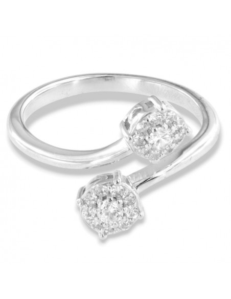 Anello Argento Rodiato Bilogy Zirconi Bianchi 3MM [35a4eed7]