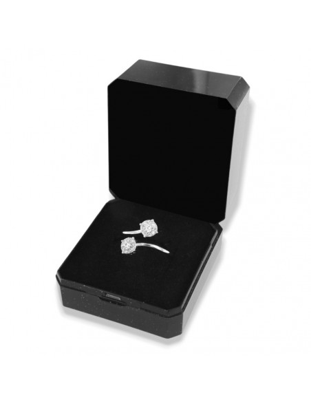 Anello Argento Rodiato Bilogy Zirconi Bianchi 3MM [82b92fd3]