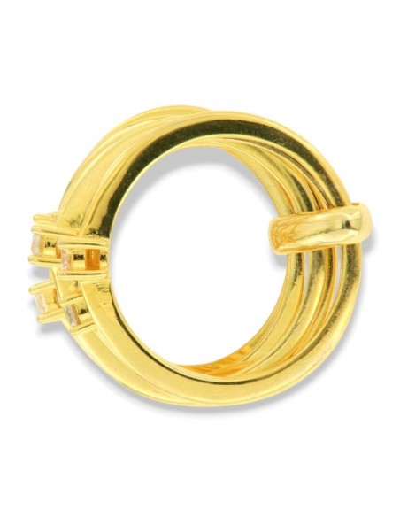 Anello Argento Dorato Fascia Solitari Uniti [b70dba5d]
