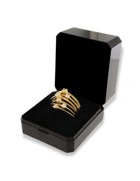 Anello Argento Dorato Fascia Solitari Uniti [d9363854]