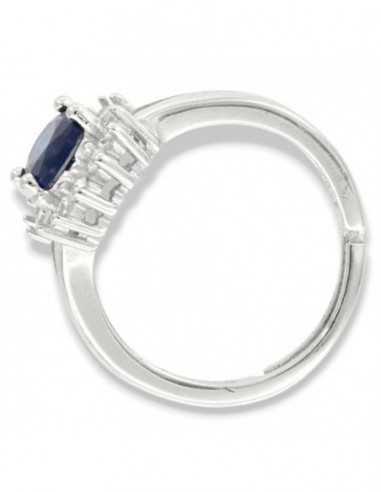 Anello Argento Rodiato Principessa Blu 8x6MM [bb05ff85]