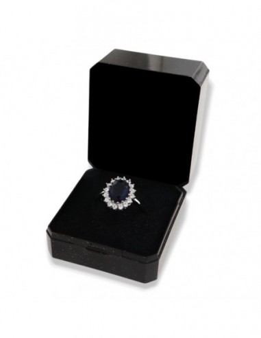 Anello Argento Rodiato Principessa Blu 10x8MM [5292a58d]