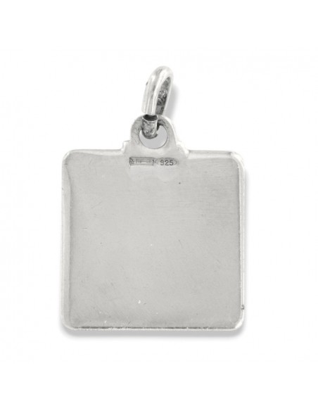 Ciondolo Argento Rodiato Piastra Quadrata [43111a84]