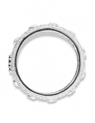 Anello Argento Rodiato Rosario Zirconi Bianchi [76df3e00]