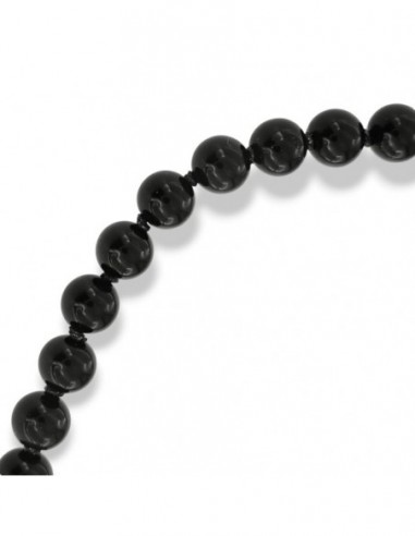 Bracciale Onice Nera 5MM Chiusura Argento Rodiato [73ff6548]