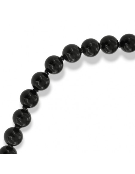 Bracciale Onice Nera 5MM Chiusura Argento Rodiato [73ff6548]