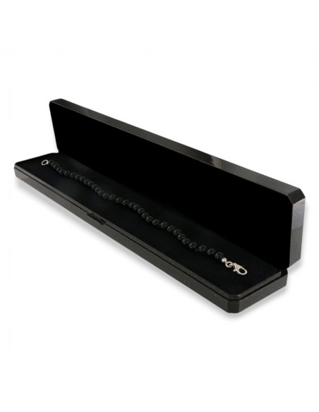 Bracciale Onice Nera 5MM Chiusura Argento Rodiato [1894a05f]