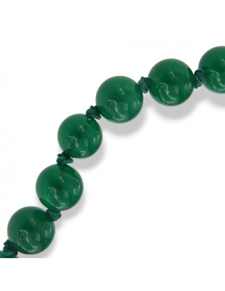 Bracciale Perle Agata Verde Chiusura Argento Rodiato [fa0a0c4a]