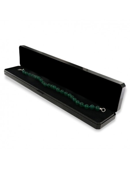 Bracciale Perle Agata Verde Chiusura Argento Rodiato [9161c95d]