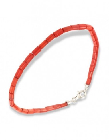 Bracciale Corallo Chiusura Argento Rodiato [ace4dc40]