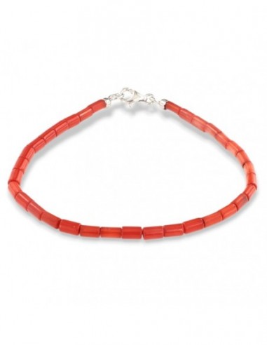 Bracciale Corallo Chiusura Argento Rodiato [78f69355]