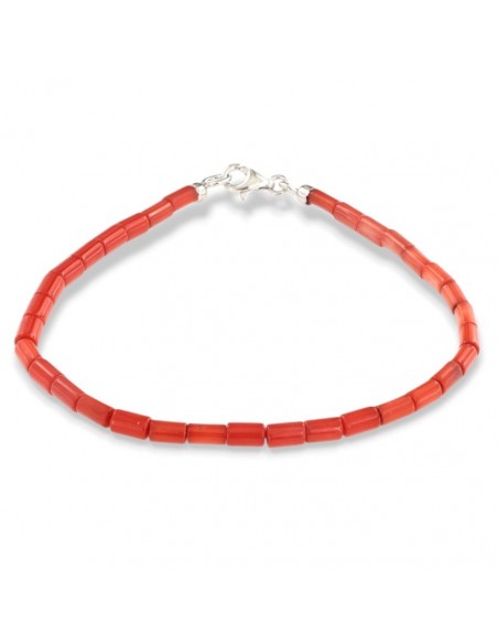 Bracciale Corallo Chiusura Argento Rodiato [78f69355]