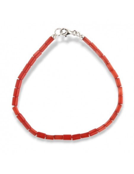 Bracciale Corallo Chiusura Argento Rodiato [cfeb5251]