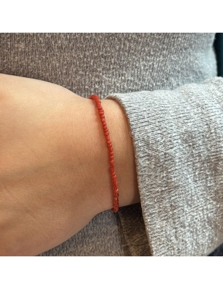 Bracciale Corallo Chiusura Argento Rodiato [5ffc1e4a]