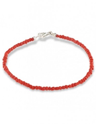 Bracciale Corallo Chiusura Argento Rodiato [edb19850]