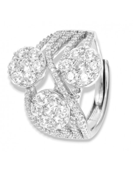 Anello Argento Rodiato Fascia Zirconi Bianchi [d9ee174a]