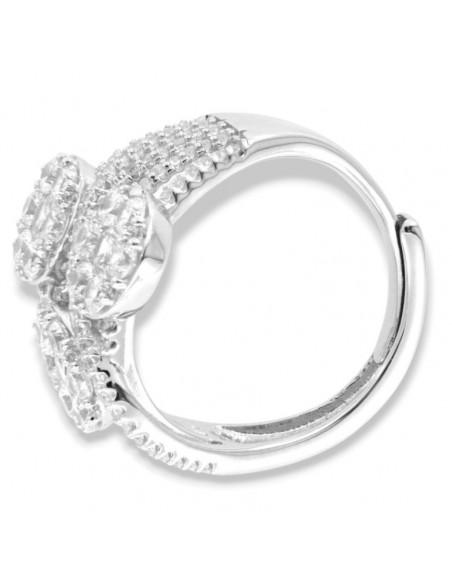 Anello Argento Rodiato Fascia Zirconi Bianchi [6a6d5c07]