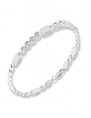 Bracciale Oro Bianco Catena Piastre Unite [ff229a3f]