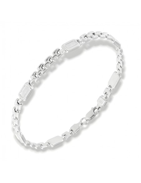 Bracciale Oro Bianco Catena Piastre Unite [ff229a3f]