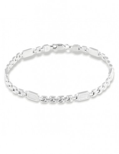 Bracciale Oro Bianco Catena Piastre Unite [ec37f371]