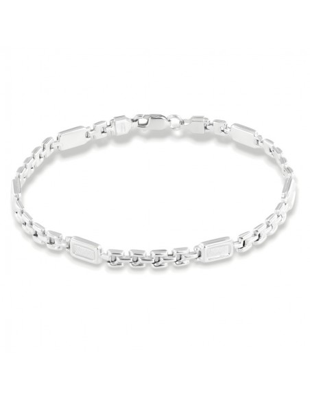 Bracciale Oro Bianco Catena Piastre Unite [ec37f371]