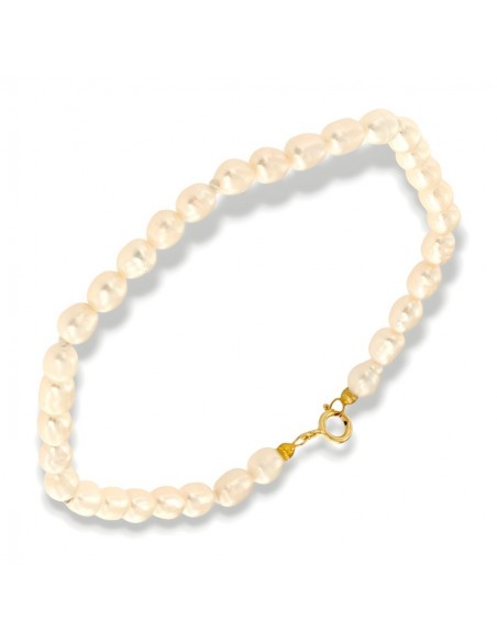 Bracciale Perle Naturali Chiusura Oro Giallo [c78f1957]