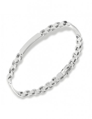 Bracciale Argento Rodiato Piastre Unite [131b51ac]