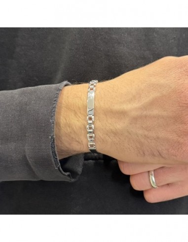 Bracciale Argento Rodiato Piastre Unite [fe3d6ec4]